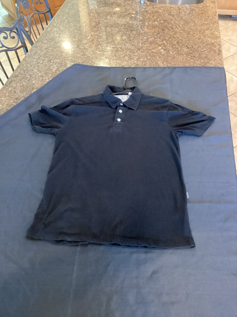 Volcom ,Men’s,Black Polo Shirt ,with Three-Button Placket, Size Small